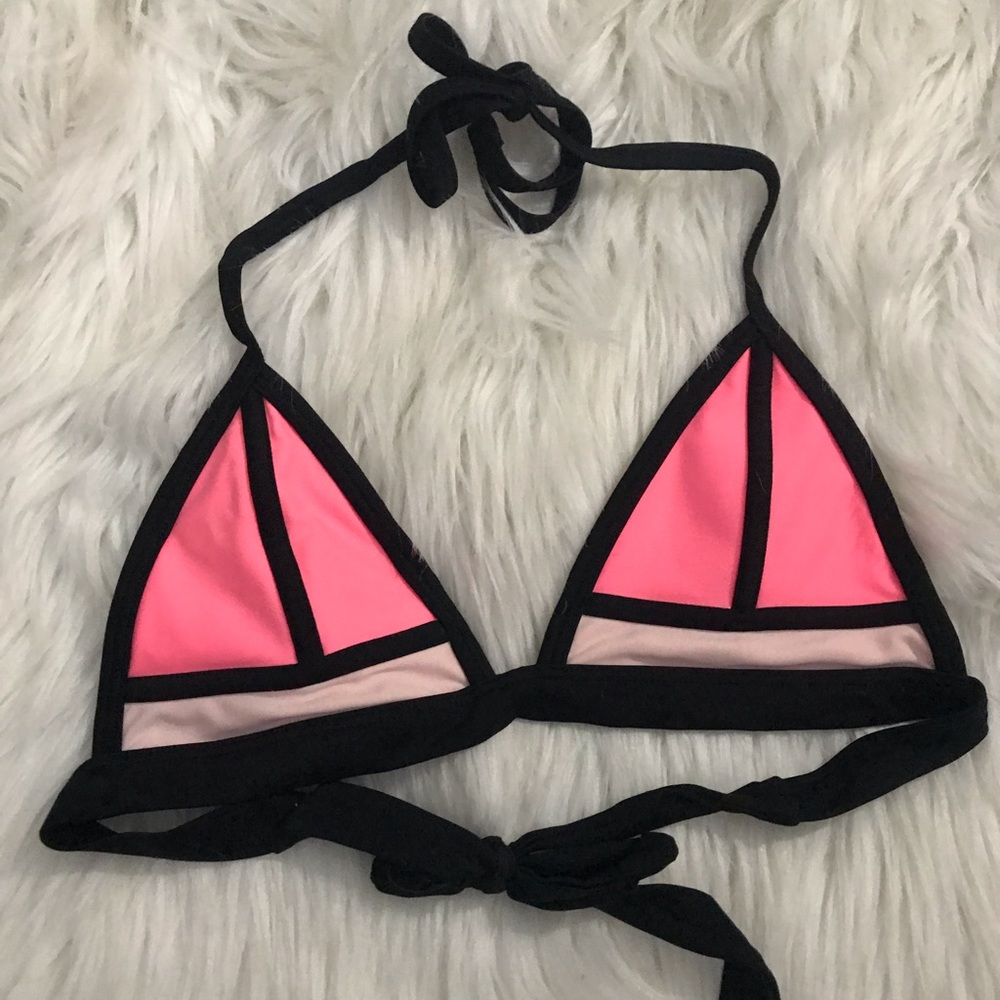 pink triangl bikini top